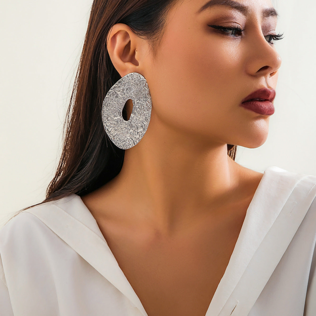 Wholesale Disc Metal Large Earrings
